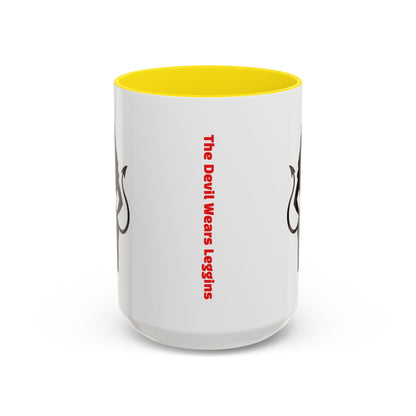 Coffee Mug — 'The Devil Wears Leggings' Silhouette Accent Mug