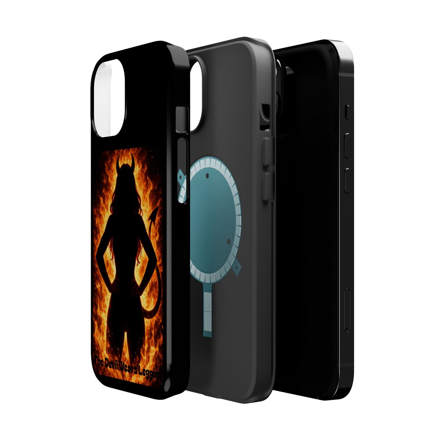 Devil Silhouette Flame Magnetic Impact Phone Case