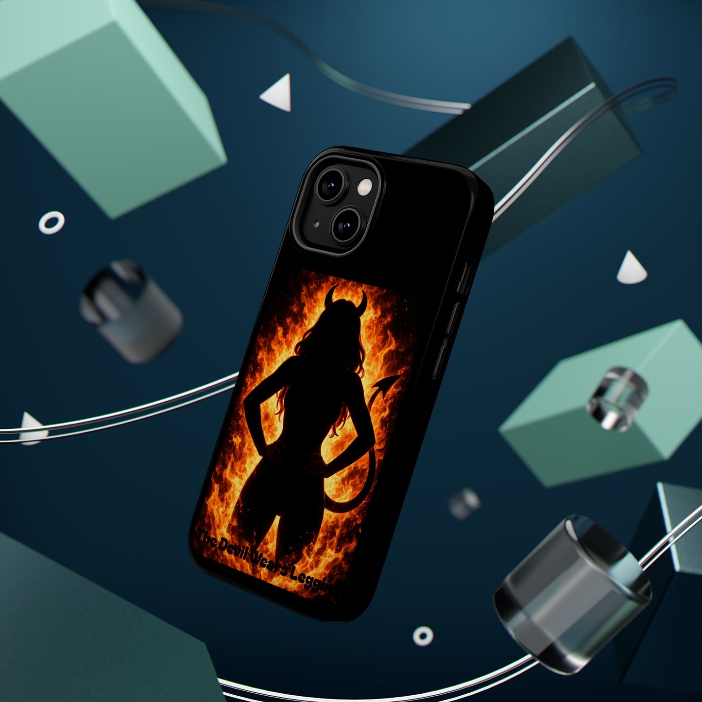 Devil Silhouette Flame Magnetic Impact Phone Case