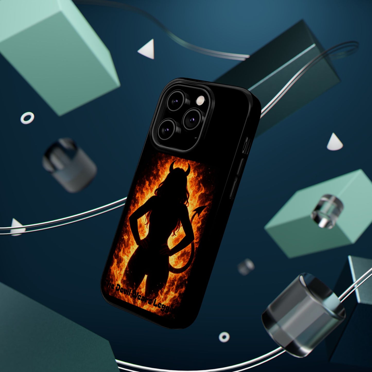 Devil Silhouette Flame Magnetic Impact Phone Case