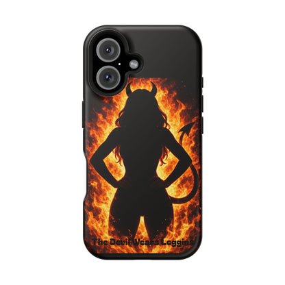 Devil Silhouette Flame Magnetic Impact Phone Case