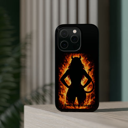 Devil Silhouette Flame Magnetic Impact Phone Case