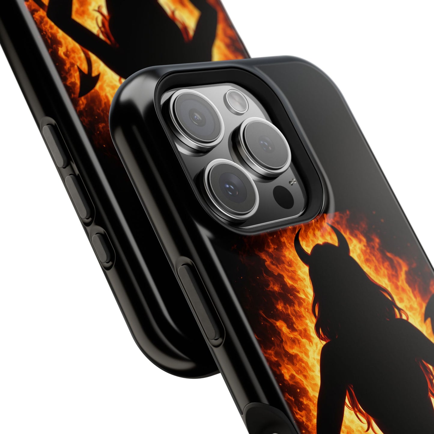 Devil Silhouette Flame Magnetic Impact Phone Case