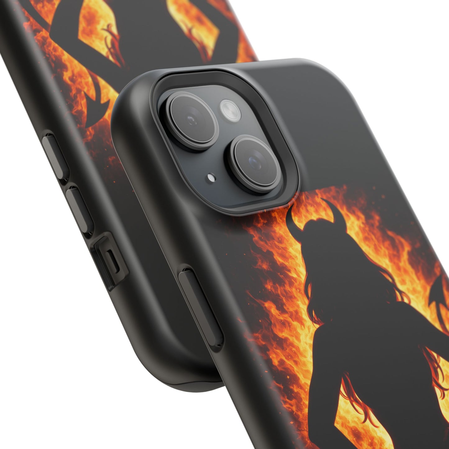 Devil Silhouette Flame Magnetic Impact Phone Case