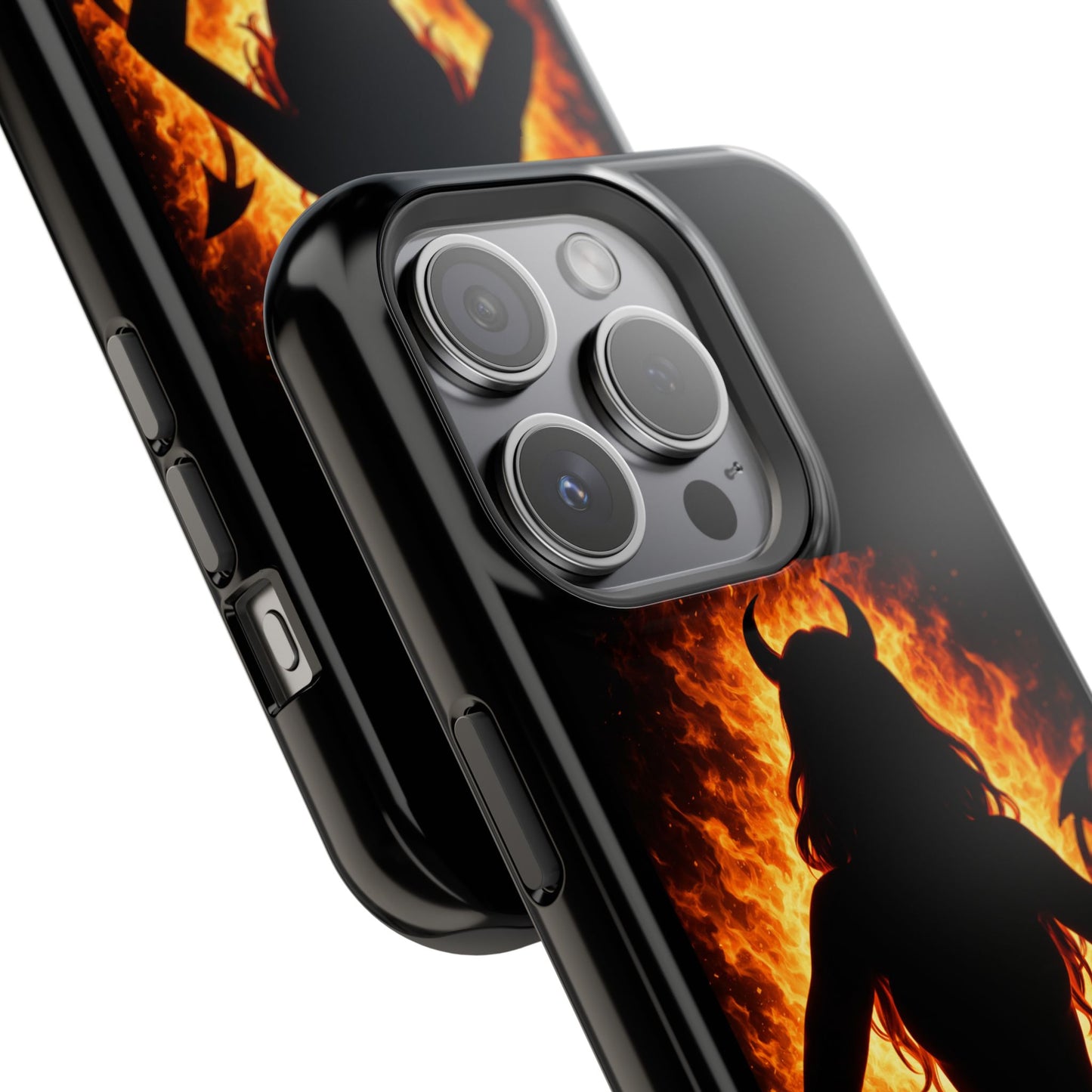 Devil Silhouette Flame Magnetic Impact Phone Case