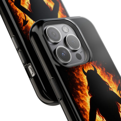 Devil Silhouette Flame Magnetic Impact Phone Case