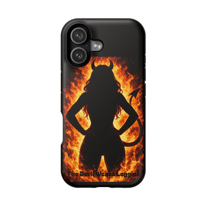 Devil Silhouette Flame Magnetic Impact Phone Case