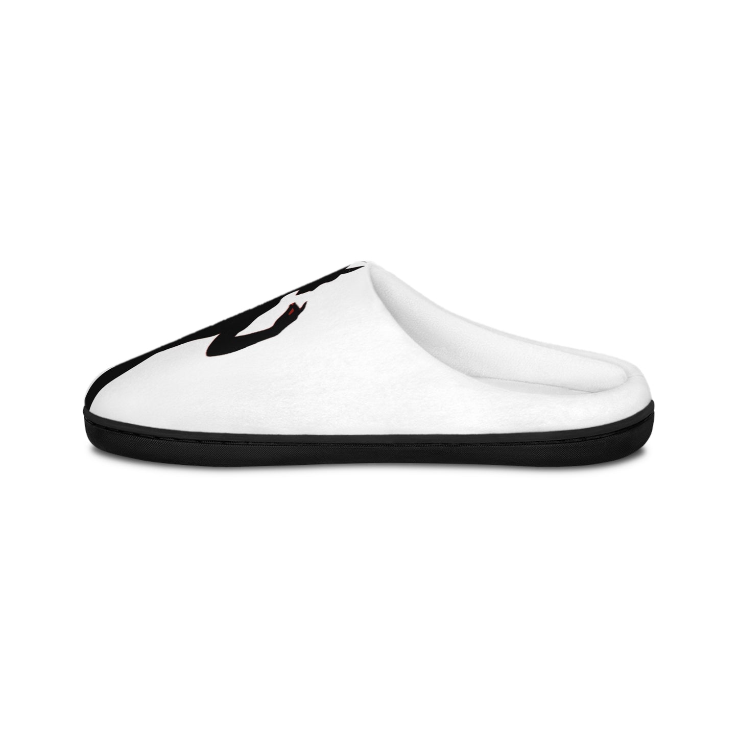 Women's Indoor Slippers — Chic Black Devil Silhouette Cozy House Slides