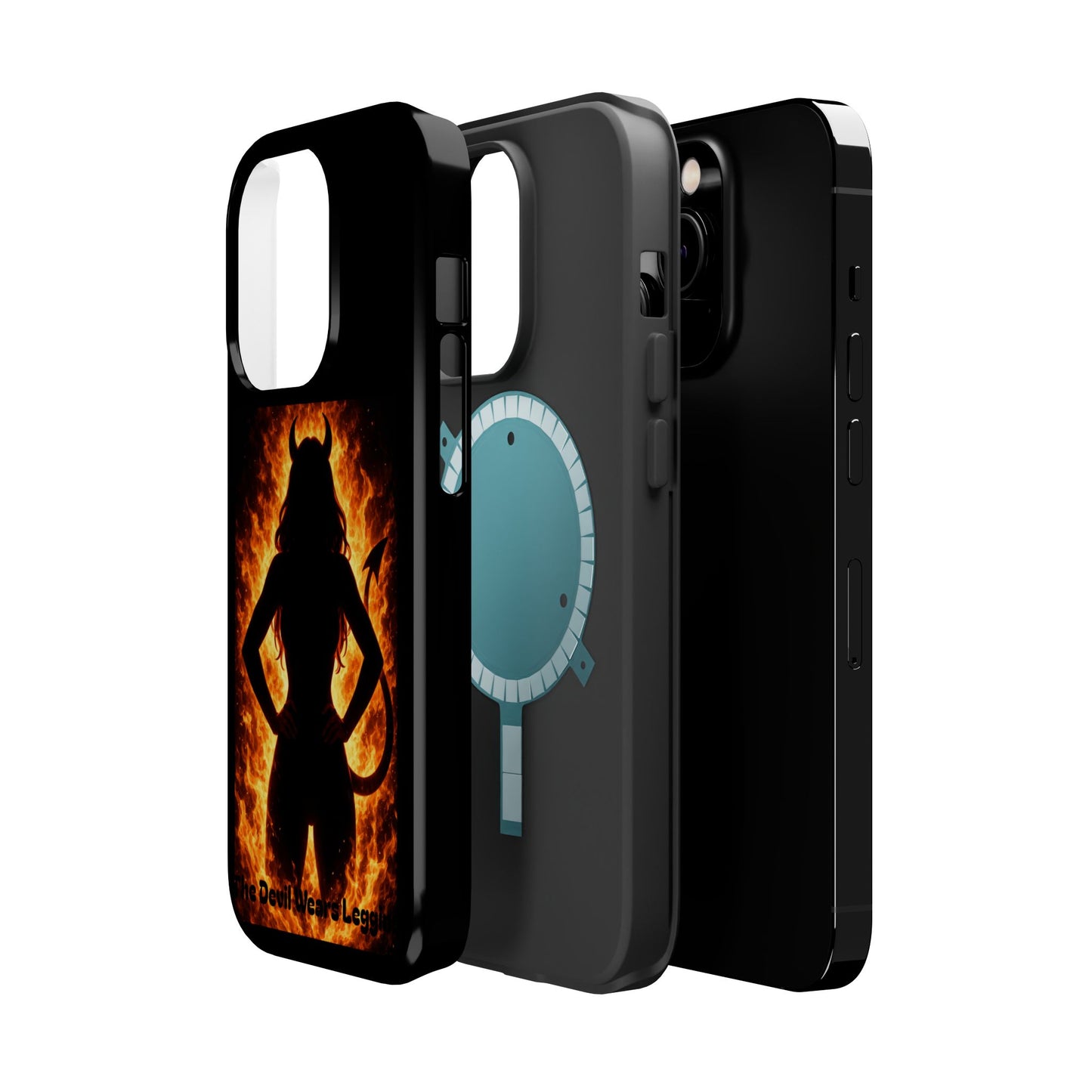 Devil Silhouette Flame Magnetic Impact Phone Case