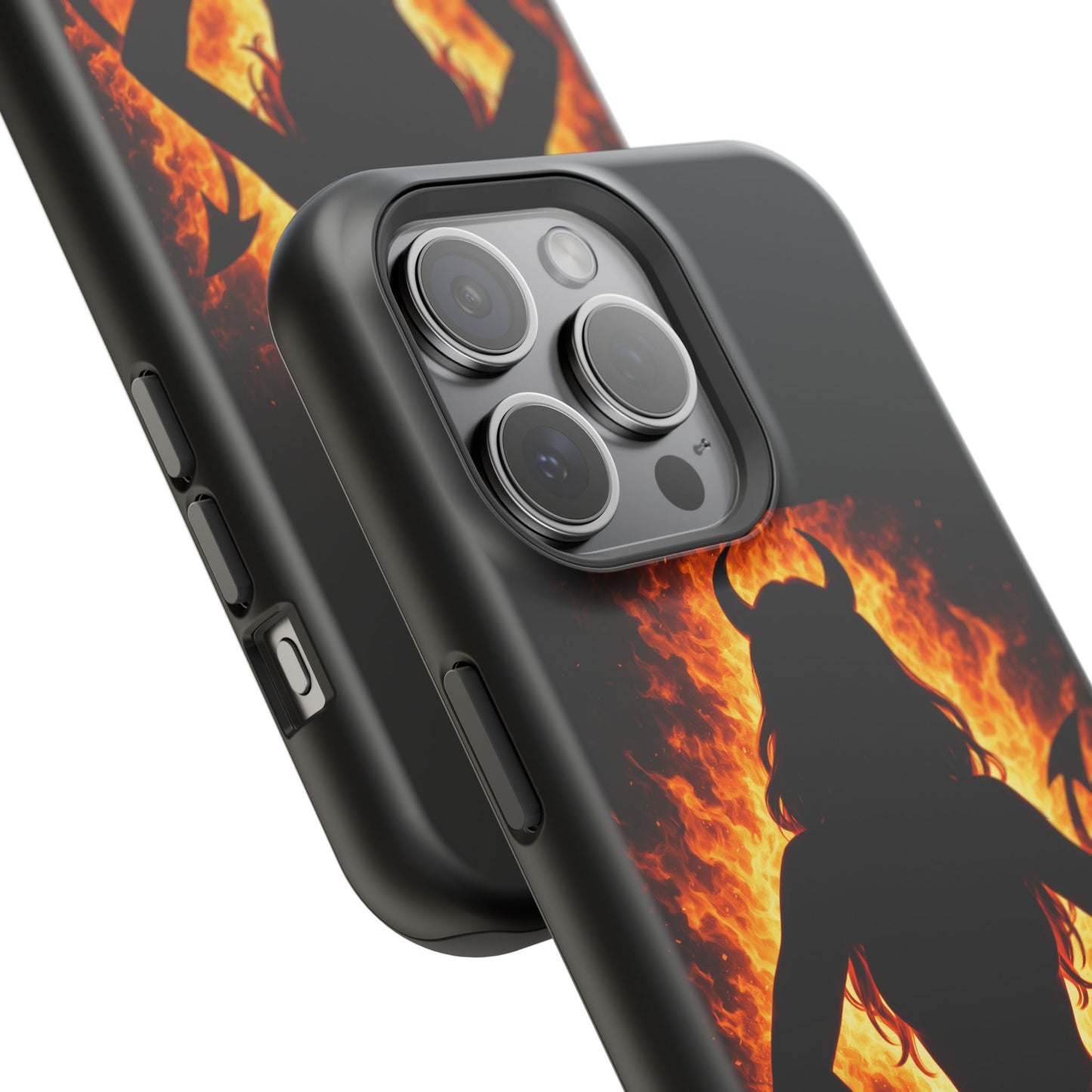 Devil Silhouette Flame Magnetic Impact Phone Case