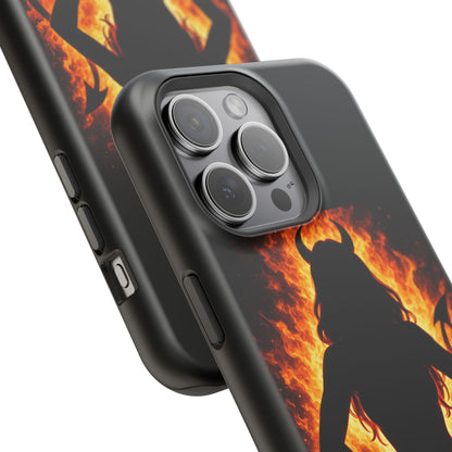 Devil Silhouette Flame Magnetic Impact Phone Case