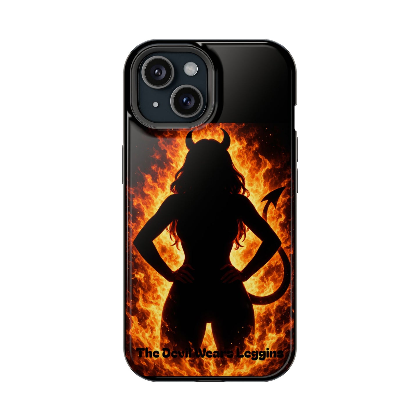 Devil Silhouette Flame Magnetic Impact Phone Case