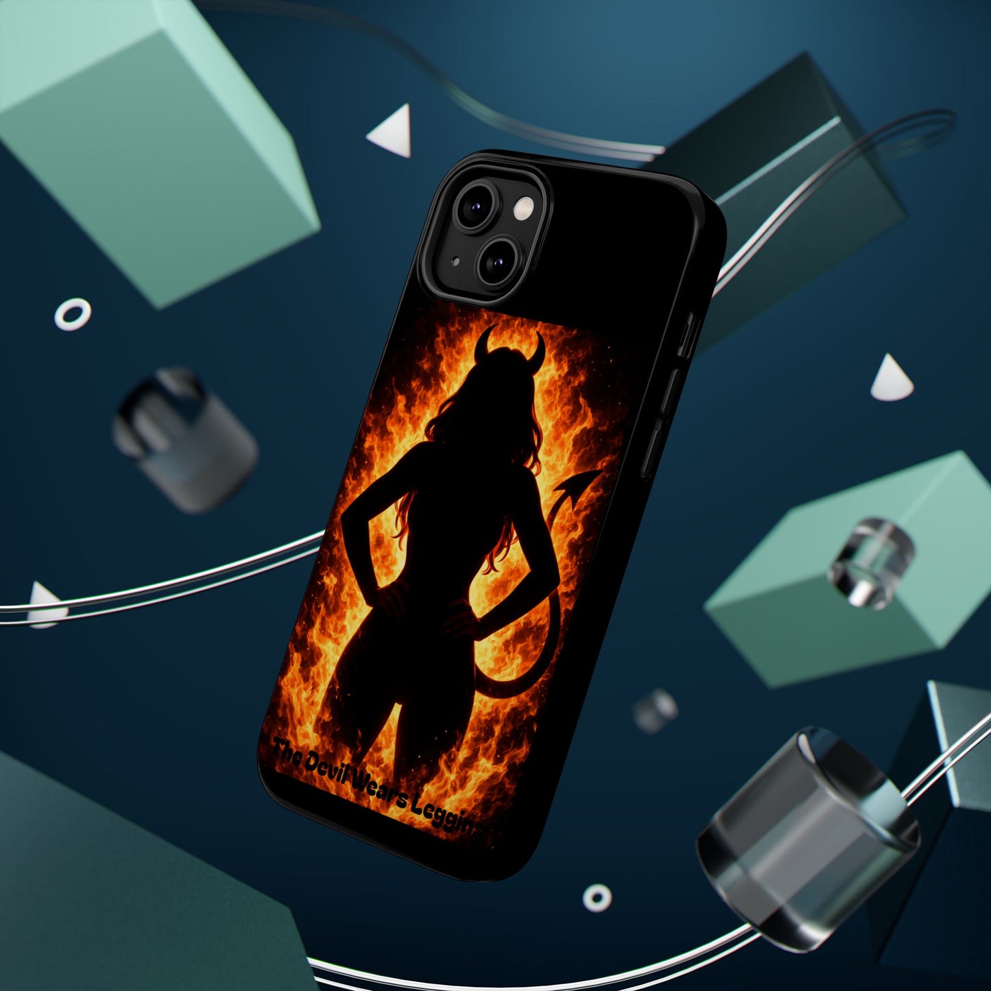 Devil Silhouette Flame Magnetic Impact Phone Case