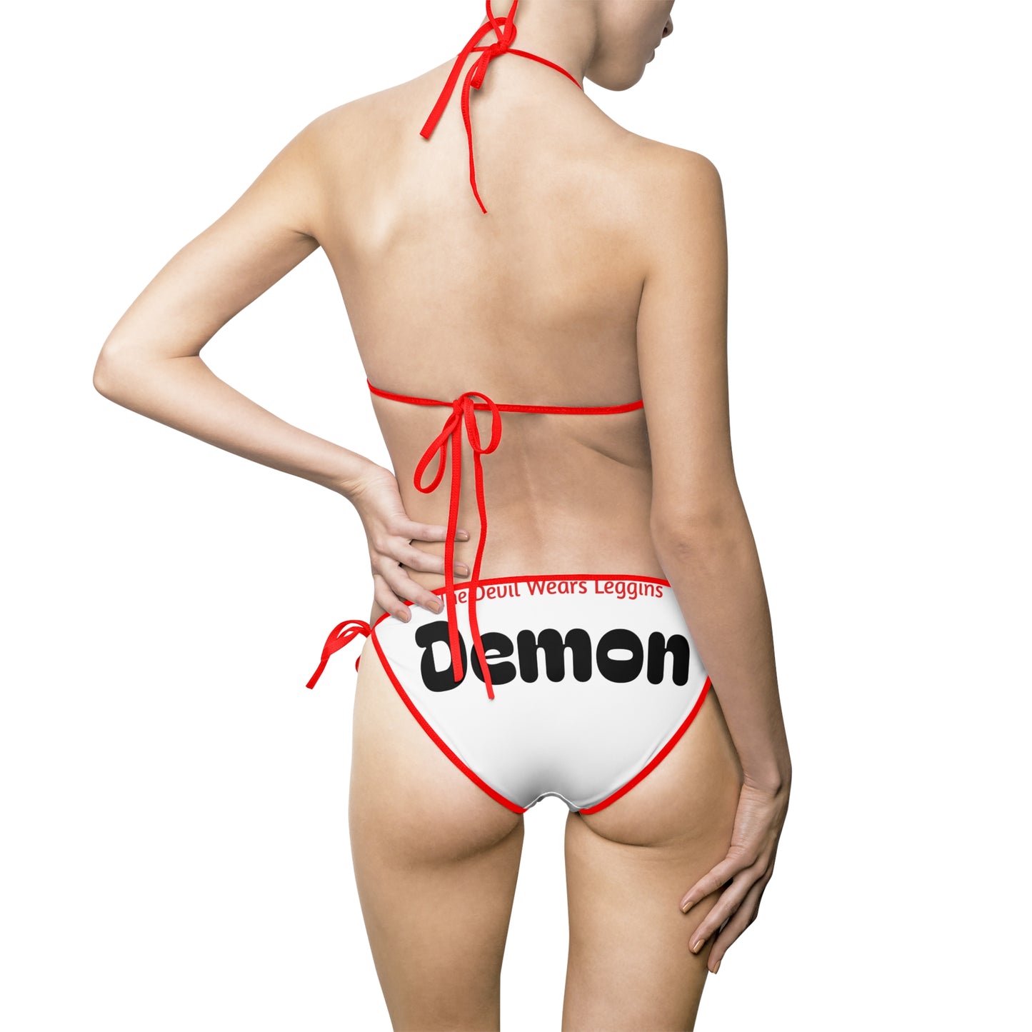 Devil Girl Bikini Swimsuit — Sexy Silhouette Tie-Side Bathing Suit