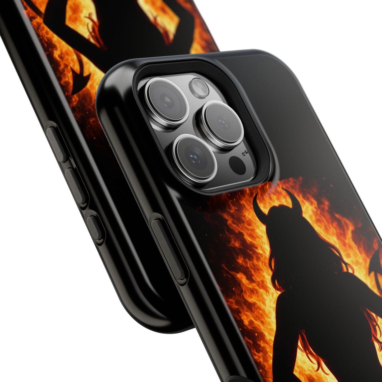 Devil Silhouette Flame Magnetic Impact Phone Case